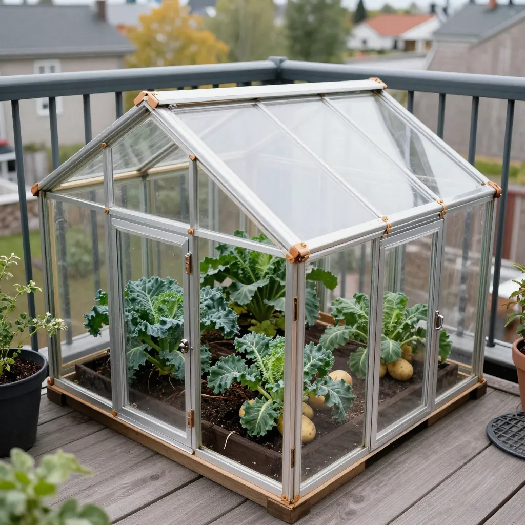 Vertikal plan för balkongodling