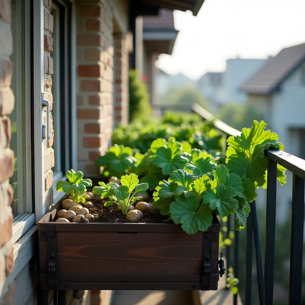 Balkong med vertikal odling